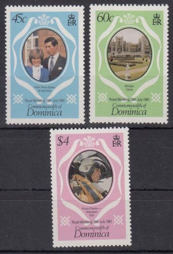 Dominica MiNr. 713/15 ** Hochzeit von Prinz Charles und Lady Diana Spencer