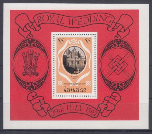 Jamaika MiNr. Bl. 17 ** Hochzeit von Prinz Charles und Lady Diana Spencer