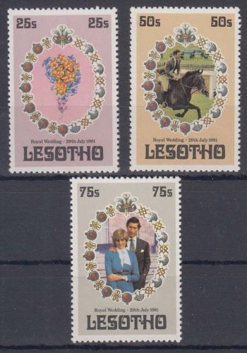 Lesotho MiNr. 344/46 ** Hochzeit von Prinz Charles und Diana Spencer