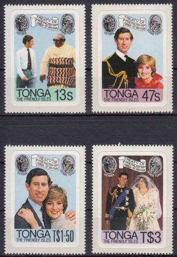 Tonga MiNr. 786/89 ** Hochzeit von Prinz Charles und Lady Diana Spencer