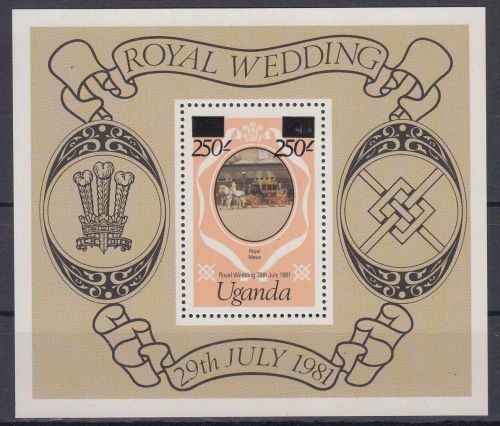 Uganda MiNr. Bl 27 ** Hochzeit von Prinz Charles und Lady Diana Spencer