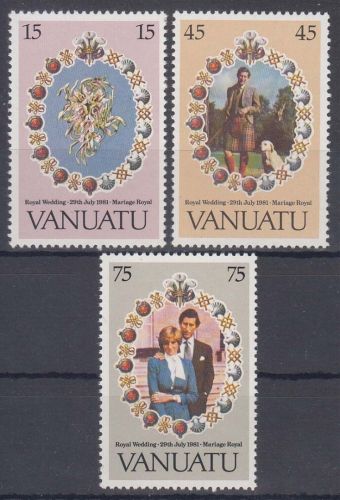 Vanuatu MiNr. 606/08 ** Hochzeit von Prinz Charles und Lady Diana Spencer