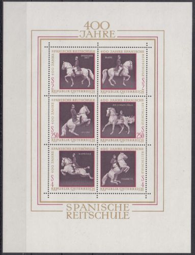 Österreich MiNr. Bl. 2 ** 400 Jahre Spanische Reitschule