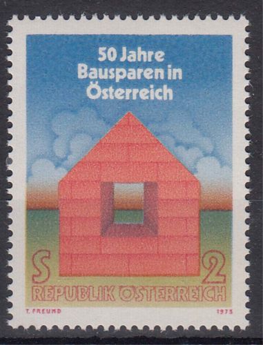 Österreich MiNr. 1497 ** 50 Jahre Bausparen in Österreich
