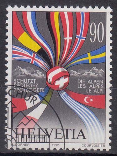 Schweiz MiNr. 1477 O Schütz die Alpen