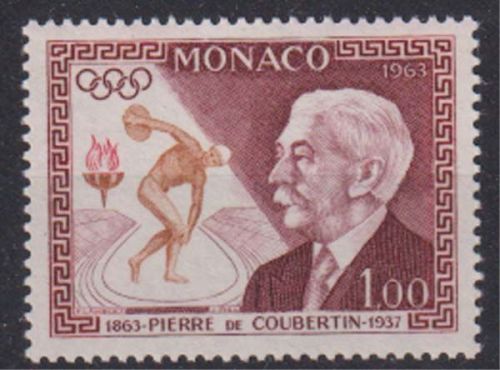 Monaco MiNr. 738 ** Geburtstag von Pierre de Coubertin