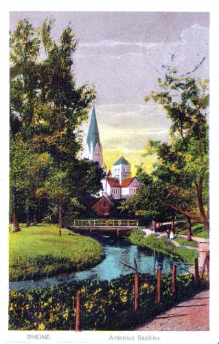 AK Rheine - Antonius Basilika, gelaufen