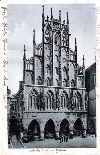 AK Münster - Rathaus, gelaufen