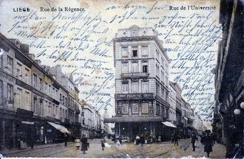 AK Liège - Rue de la Régence, gelaufen
