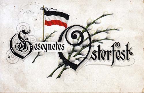 AK Gesegnetes Osterfest, gelaufen