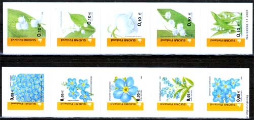 Finnland MiNr. 1590/99 ** Blumen auf 2 Folienblättern