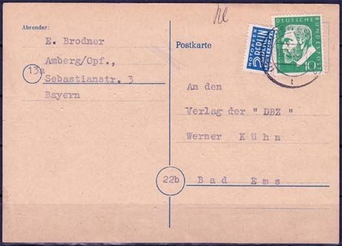Bund MiNr. 209 Karte EF Oskar von Miller