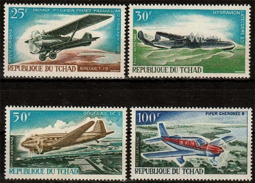 Tschad MiNr. 179/82 ** Fluggesellschaft "Air Tchad", Flugzeuge