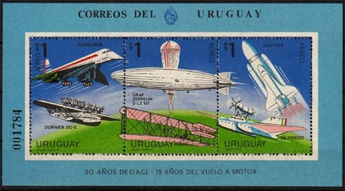 Uruguay MiNr. Bl. 38 ** Zivil-Luftfahrt-Organisation