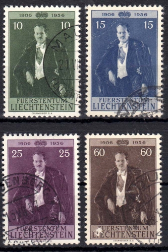 Liechtenstein MiNr. 348/51 O 50. Geburtstag von Fürst Franz Josef II.