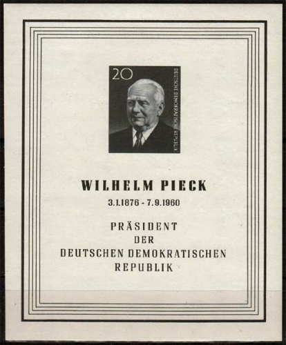 DDR MiNr. Bl. 16 ** Tod von Präsident Wilhelm Pieck