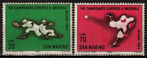 San Marino MiNr. 824/25 ** Baseball-Europameisterschaft in Mailand
