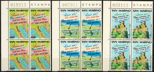 San Marino MiNr. 1435/37 A ** Europäisches Jahr des Tourismus