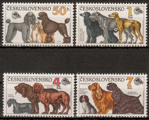 Tschechoslowakei MiNr. 3055/58 ** Internationale Hundeausstellung