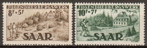 Saarland MiNr. 262/63 ** Jugendherbergswerk