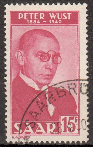 Saarland MiNr. 290 O 10. Todestag von Peter Wust
