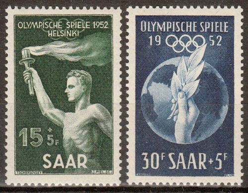 Saarland MiNr. 314/15 ** Olympische Spiele Helsinki