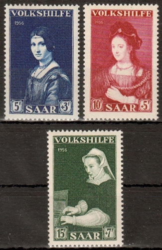 Saarland MiNr. 376/78 ** Volkshilfe: Gemälde