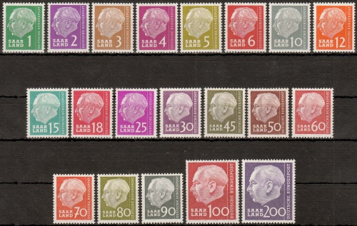 Saarland MiNr. 380/99 ** Bundespräsident Theodor Heuss