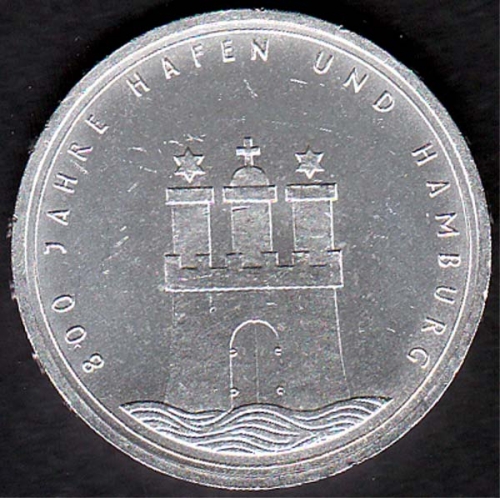 10 DM 800 Jahre Hamburger Hafen, 1989