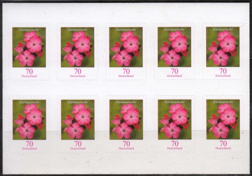 Bund MiNr. 2716 **, FB 3, Freimarken: Blumen auf Folienblatt