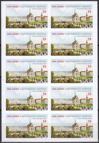 Bund MiNr. 2747 **, FB 4, Universität Leipzig auf Folienblatt