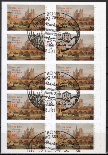Bund MiNr. 2778 O, FB 6, Limburg an der Lahn auf Folienblatt