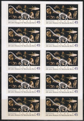 Bund MiNr. 2780 **, FB 5, Museum für Naturkunde auf Folienblatt