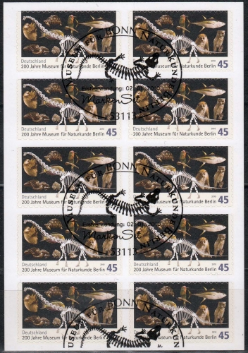 Bund MiNr. 2780 O, FB 5, Museum für Naturkunde auf Folienblatt