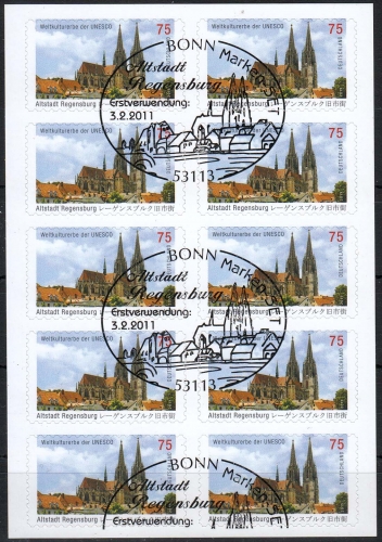 Bund MiNr. 2850 O, FB 14, Altstadt von Regensburg auf Folienblatt
