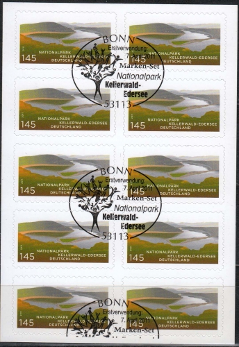 Bund MiNr. 2863 O, FB 17, Nationalpark Kellerwald-Edersee auf Folienblatt