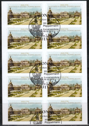Bund MiNr. 2915 O, FB 19, Matthäus Pöppelmann auf Folienblatt