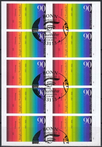 Bund MiNr. 2929 O, FB 23, Joseph von Fraunhofer auf Folienblatt
