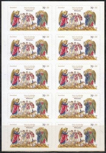 Bund MiNr. 3268 **, FB 60, Weihnachten auf Folienblatt