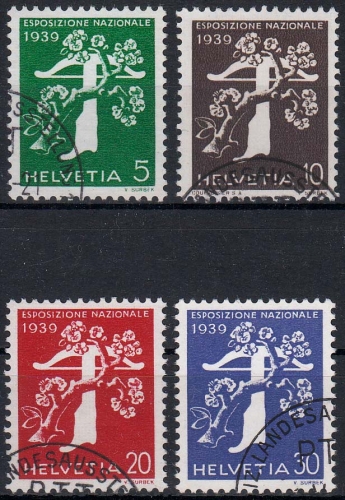 Schweiz MiNr. 352/55 O Schweizerische Landesausstellung in Zürich