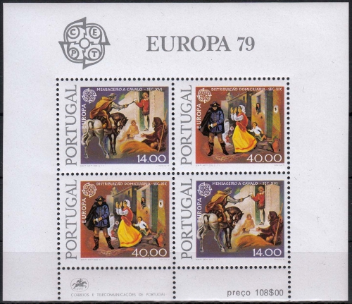 Portugal MiNr. Bl. 27 ** Europa: Geschichte des Post- und Fernmeldewesens