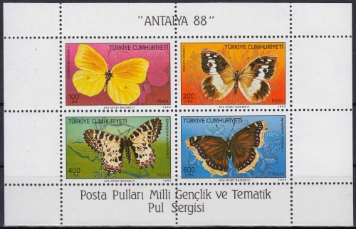 Türkei MiNr. Bl. 26 ** Schmetterlinge