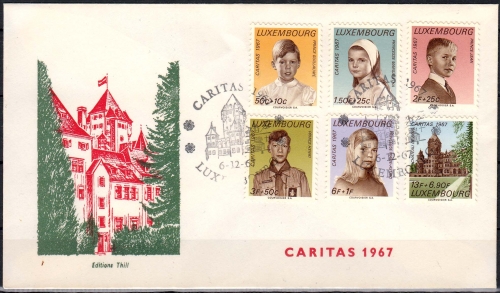 Luxemburg MiNr. 759/64 auf FDC 40. Jahrestag des Waffenstillstands