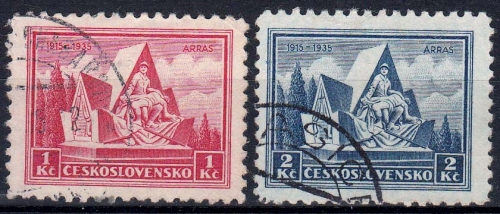 Tschechoslowakei MiNr. 336/37 O Schlacht bei Arras