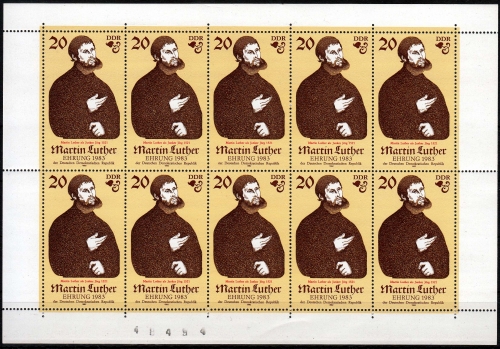 DDR MiNr. Klbg. 2755 ** 500. Geburtstag von Martin Luther