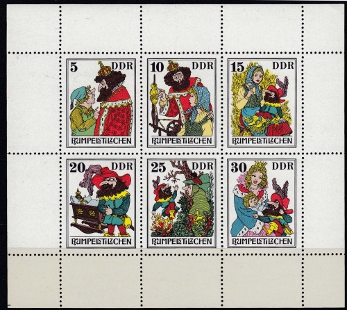 DDR MiNr. Klbg. 2187/92 **, Überbreite 122 mm, Märchen: Rumpelstilzchen