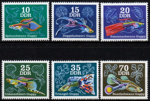 DDR MiNr. 2176/81 ** Zierfische: Guppys