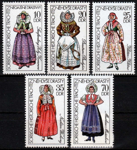 DDR MiNr. 2210/14 ** Historische Sorbische Trachten