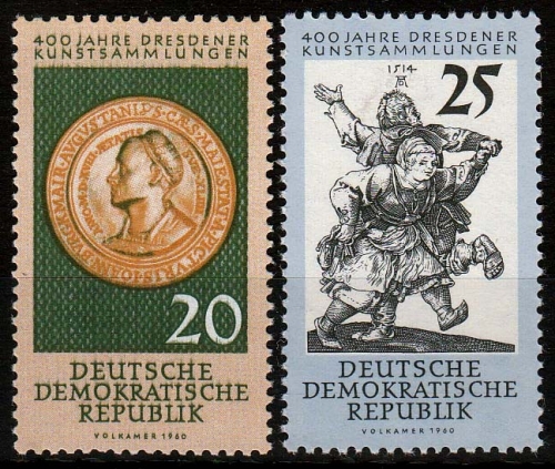 DDR MiNr. 791/92 ** 400 Jahre Dresdner Kunstsammlungen