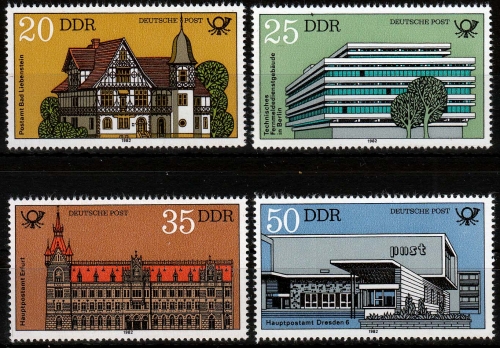 DDR MiNr. 2673/76 ** Bauten der Deutschen Post